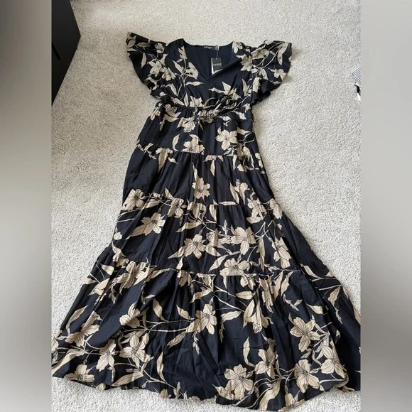 Lauren Ralph Lauren Floral Cotton Voile Tiered Maxidress 10 NWT - Picture 3 of 4